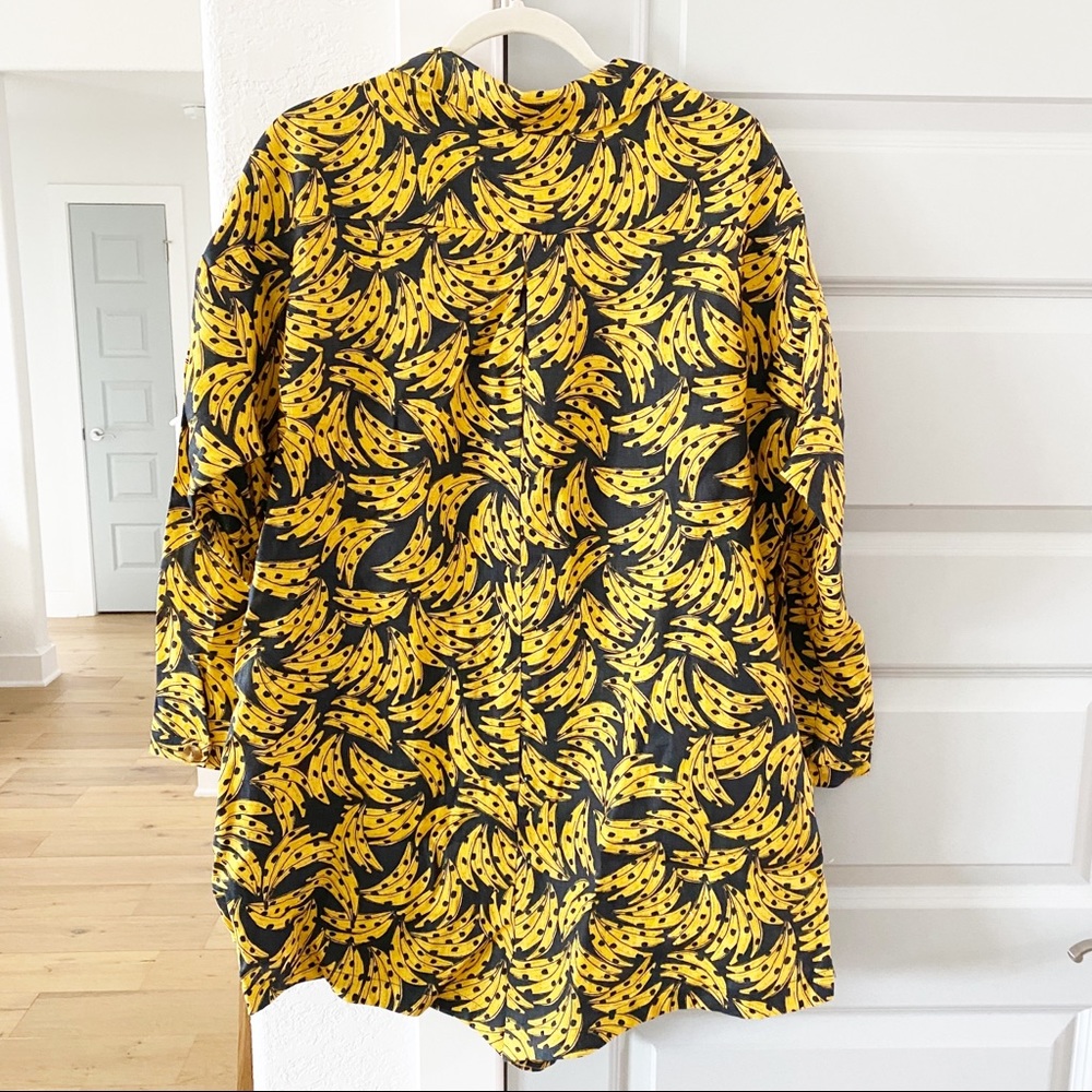 NWT Farm Rio Black Spotted Banana Linen Romper - Picture 4 of 6